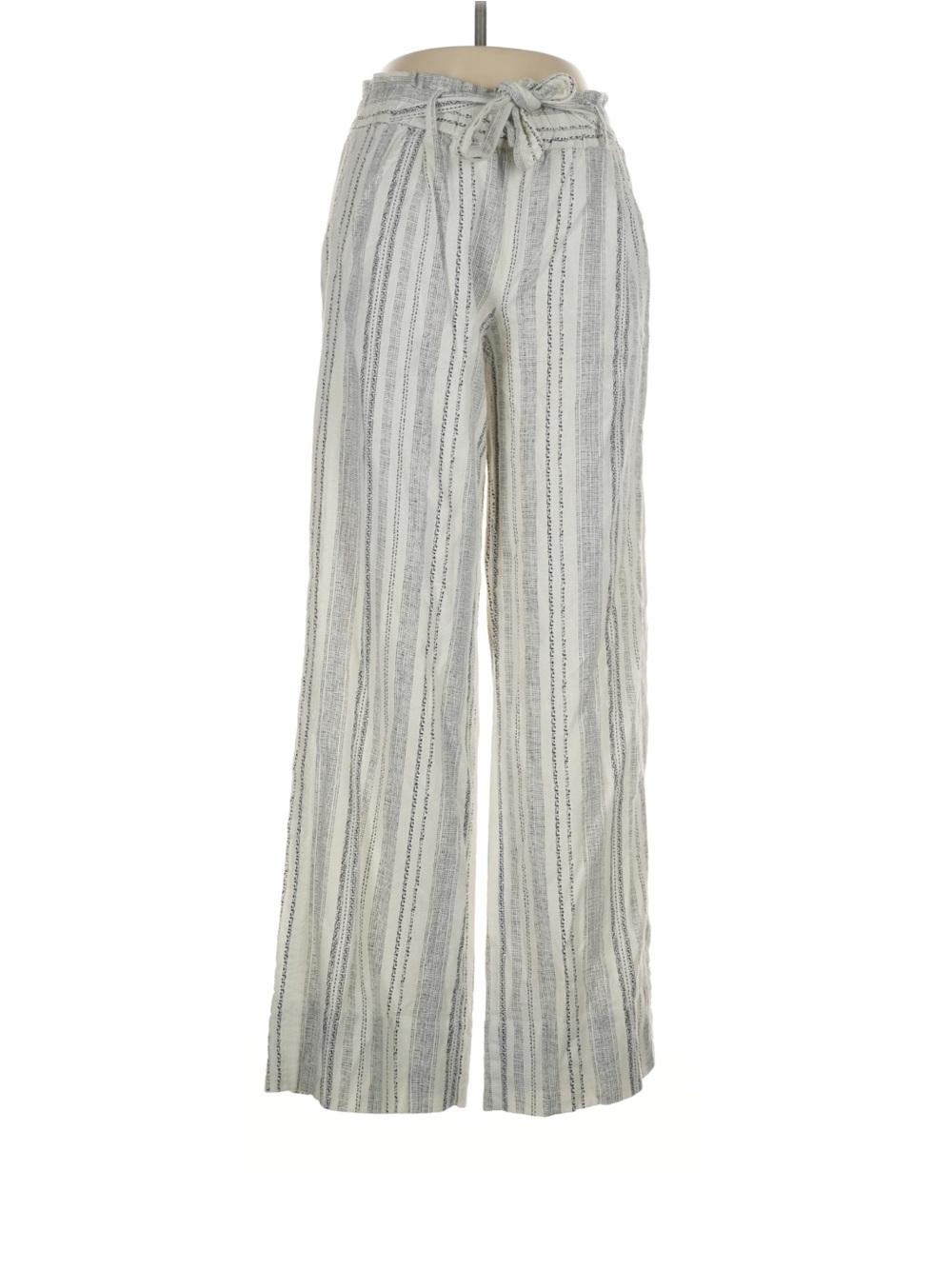 Jolt Striped High-Waist Wide-Leg Pants - Cream & Gray